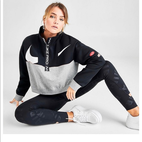 Nike | Jackets \u0026 Coats | Nike Pro Get Fit Fleece Half Zip Jacket | Poshmark